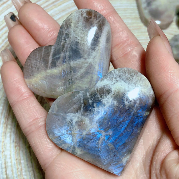 Blue Rainbow Moonstone Hearts-ToShay.org