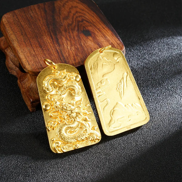 Gold Panlong Fu Pendant-ToShay.org