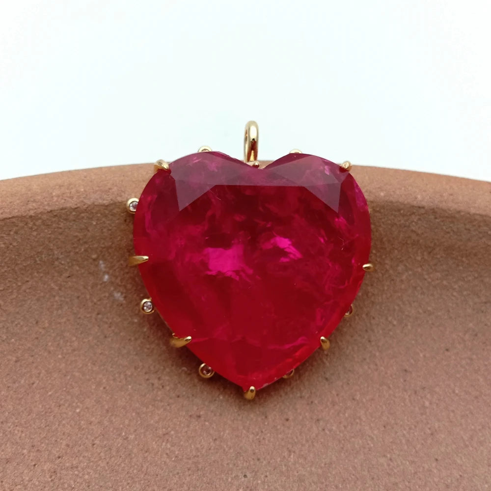 Red Crystal Heart Pendants-ToShay.org