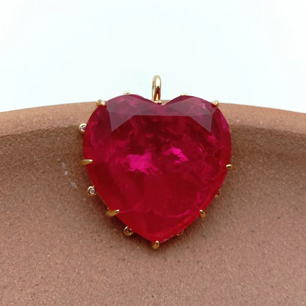 Red Crystal Heart Pendants-ToShay.org