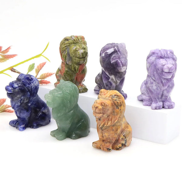 Mixed Crystal Lion Statue-ToShay.org