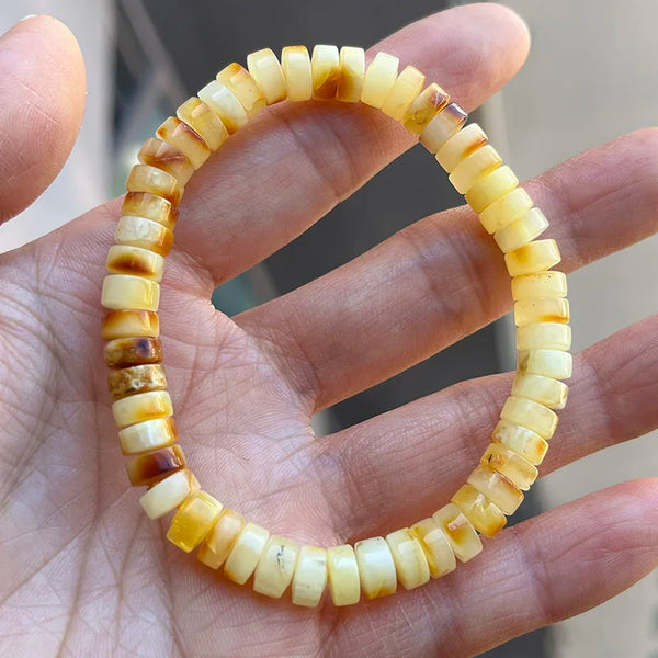 Yellow Amber Bead Bracelets-ToShay.org