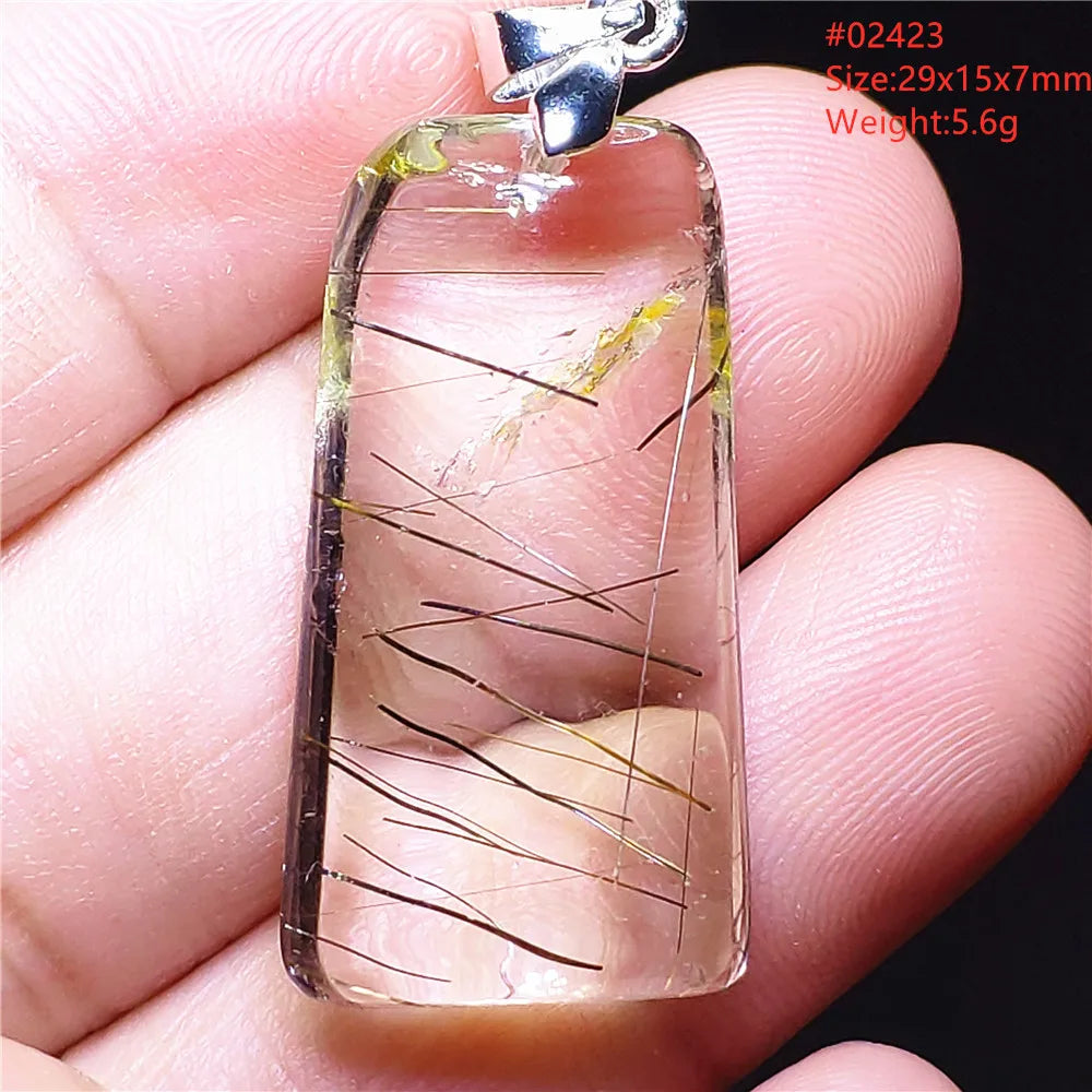 Gold Rutilated Quartz Pendant-ToShay.org