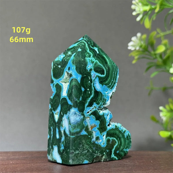 Blue Chrysocolla Malachite Point-ToShay.org