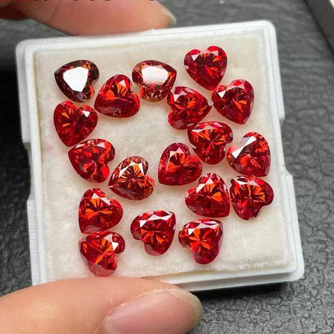 Red Garnet Faceted Diamonds-ToShay.org