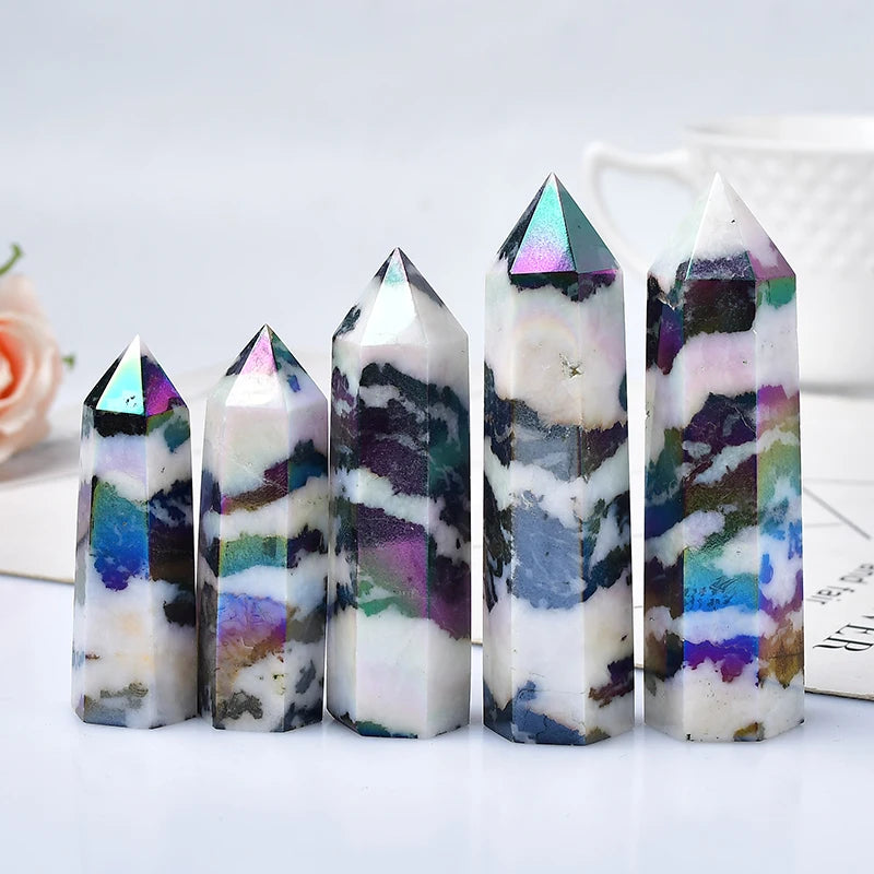 Black White Zebra Quartz Wand-ToShay.org