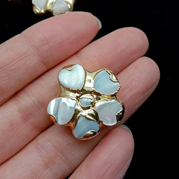 White Shell Flower Beads-ToShay.org