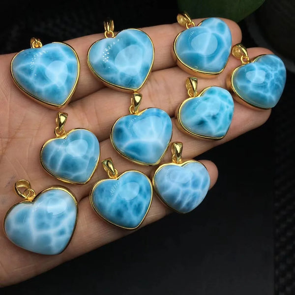 Blue Larimar Heart Pendant-ToShay.org