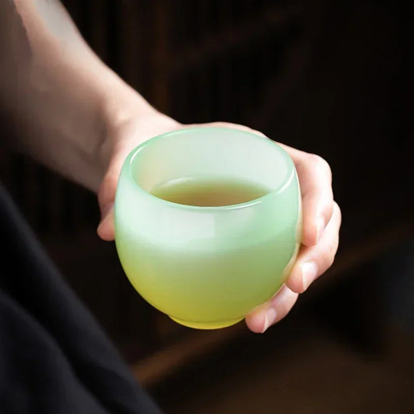 Green Porcelain Tea Cups-ToShay.org