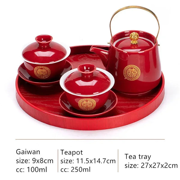 Red Ceramic Tea Sets-ToShay.org