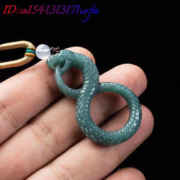 Green Jadeite Snake Pendant-ToShay.org