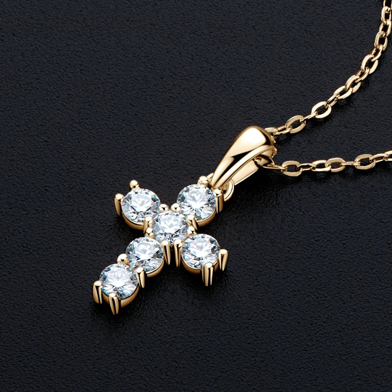 Gold Crystal Cross Pendant-ToShay.org