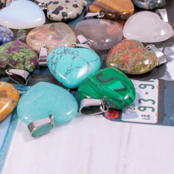 Mixed Crystal Heart Pendants-ToShay.org