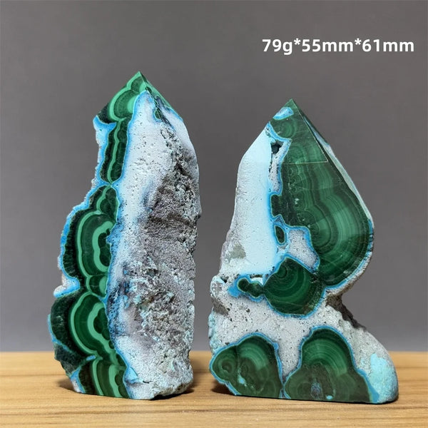 Blue Chrysocolla Malachite Point-ToShay.org