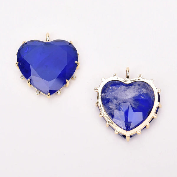 Blue Crystal Heart Pendant-ToShay.org