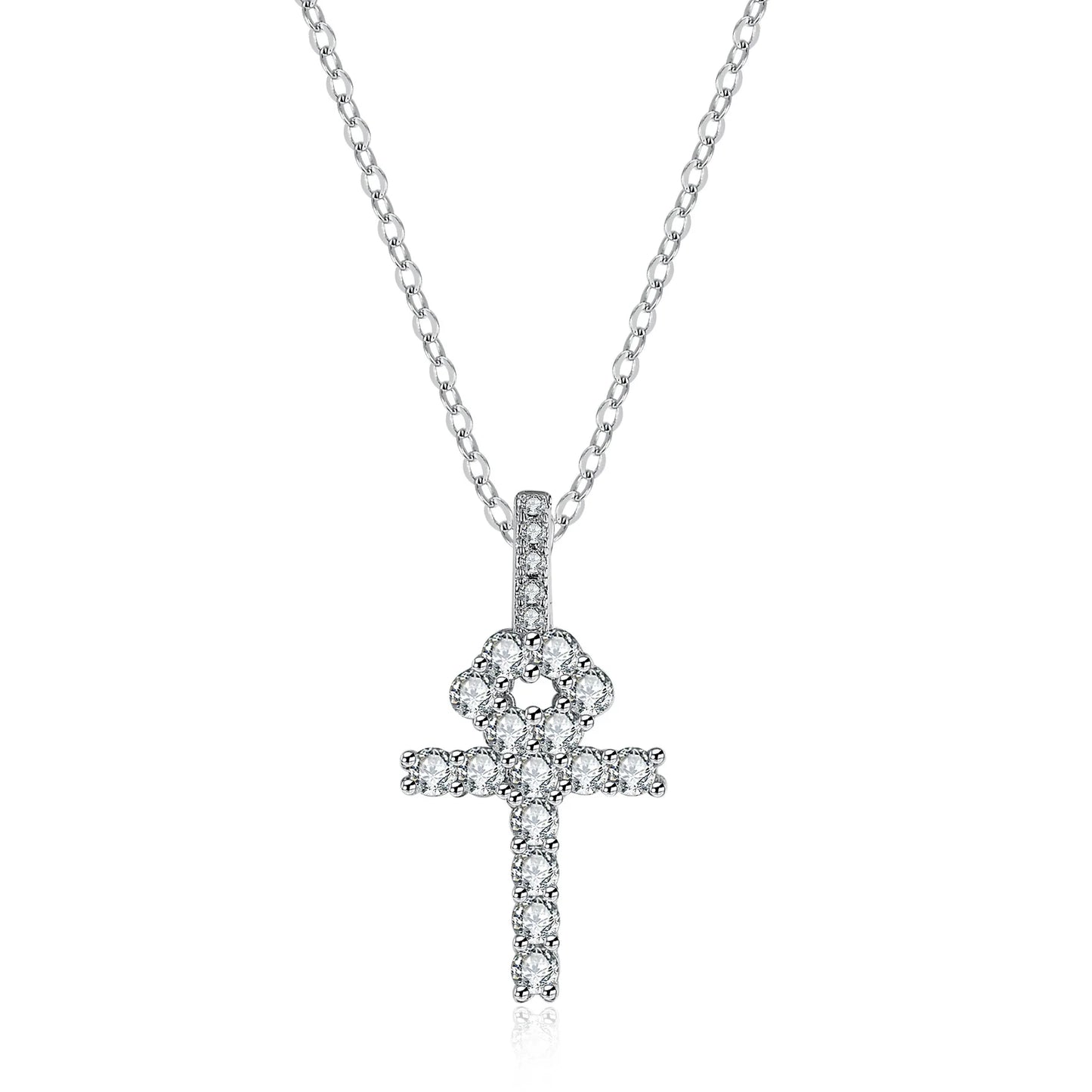 Silver Diamond Ankh Cross-ToShay.org