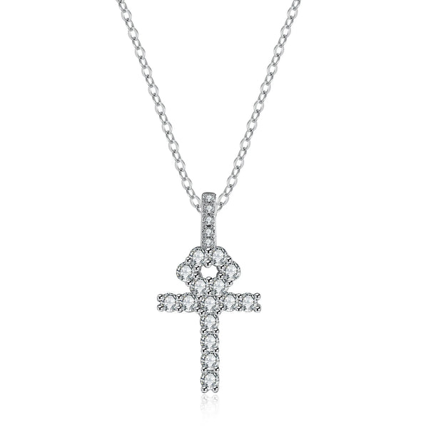 Silver Diamond Ankh Cross-ToShay.org
