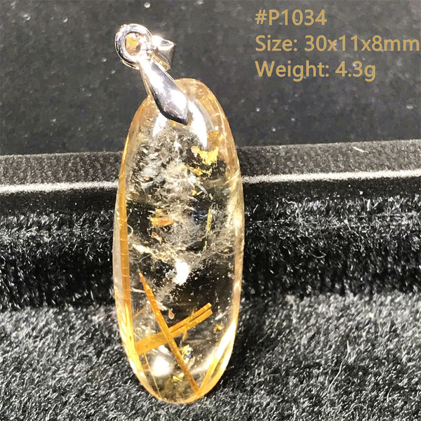 Gold Rutilated Quartz Pendant-ToShay.org