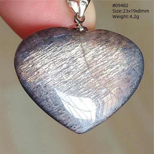 Black Sunstone Moonstone Pendant-ToShay.org