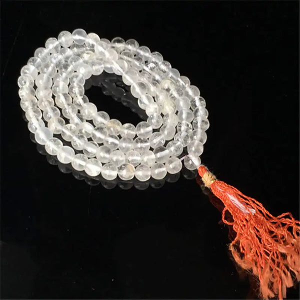 Clear Rock Crystal Bead Mala-ToShay.org