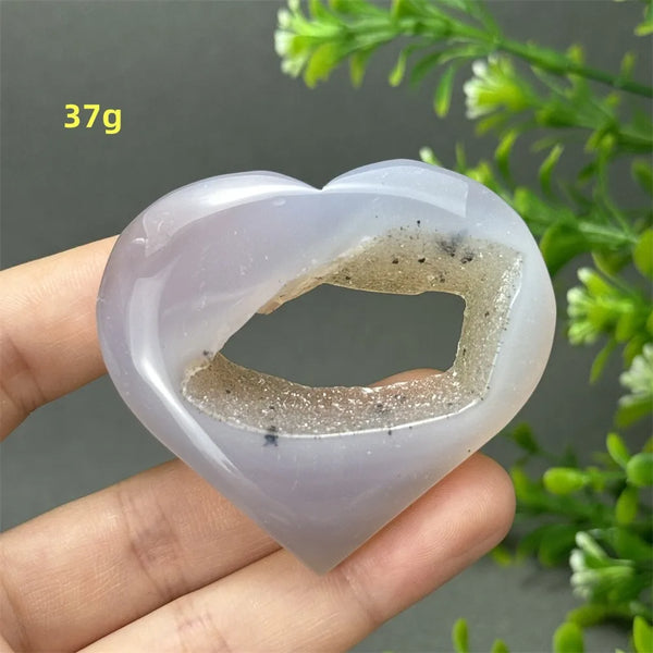 Grey Agate Geode Heart-ToShay.org