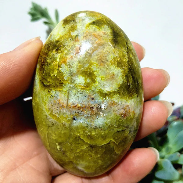 Natural Green Opal Crystal Palm Stone Yoga Exercise Spiritual Meditation Healing Crystals Room Decor Feng Shui Home Decortions-ToShay.org