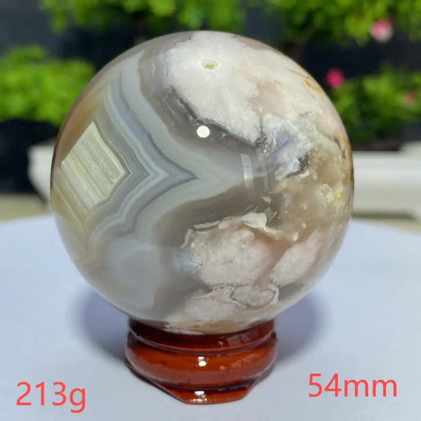 Pink Cherry Blossom Agate Ball-ToShay.org