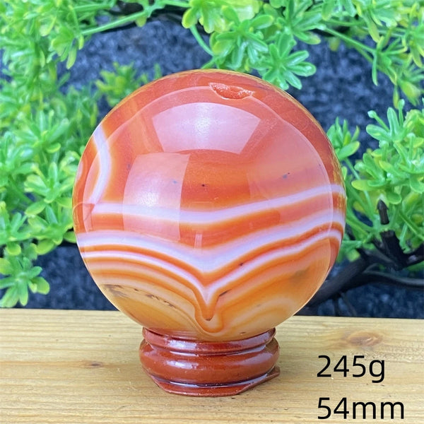 Red Striped Agate Ball-ToShay.org
