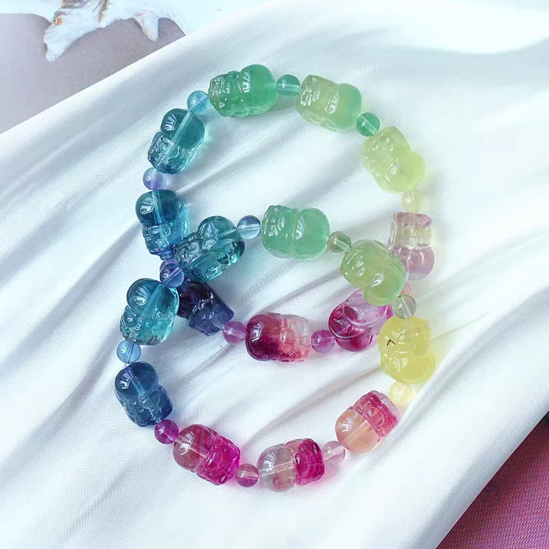 Rainbow Fluorite Pi Xiu Bracelet-ToShay.org