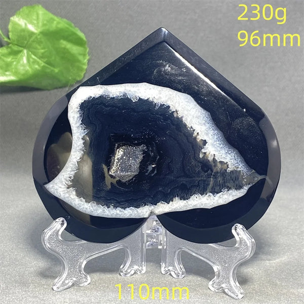 Black Agate Geode Heart-ToShay.org