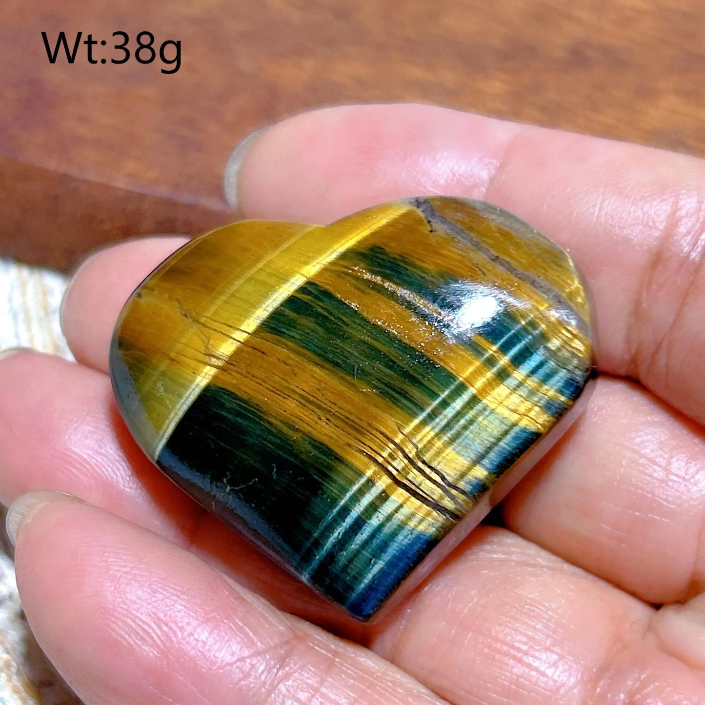 Yellow Blue Tiger Eye Heart-ToShay.org