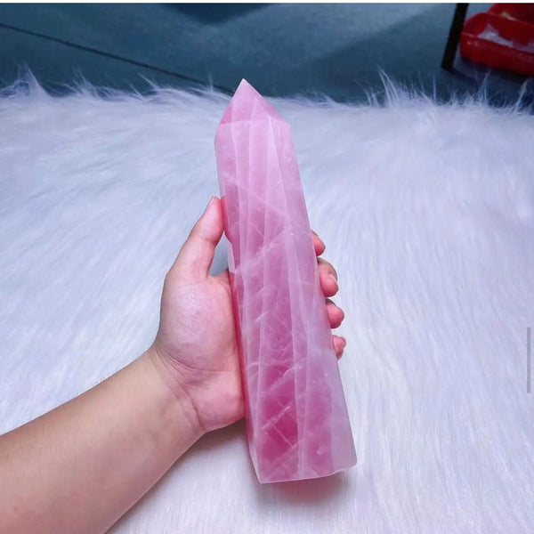 Pink Rose Quartz Obelisk-ToShay.org