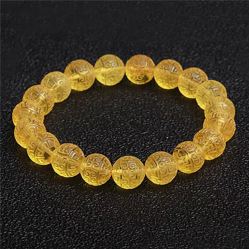 Yellow Amber Bead Bracelet-ToShay.org