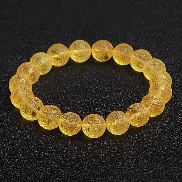 Yellow Amber Bead Bracelet-ToShay.org