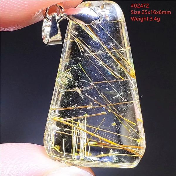 Gold Rutilated Quartz Pendant-ToShay.org