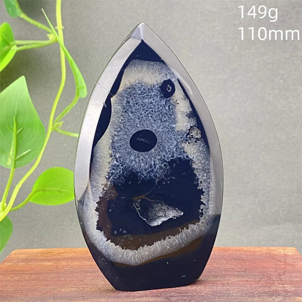 Black Agate Geode Flame-ToShay.org