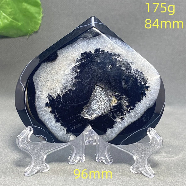 Black Agate Geode Heart-ToShay.org