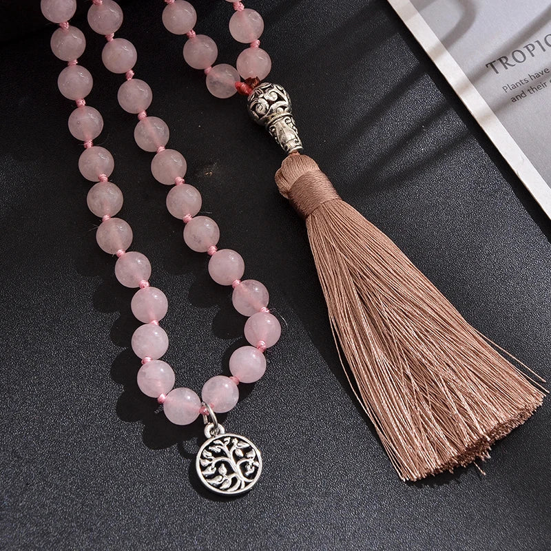 Pink Rose Quartz Necklace-ToShay.org