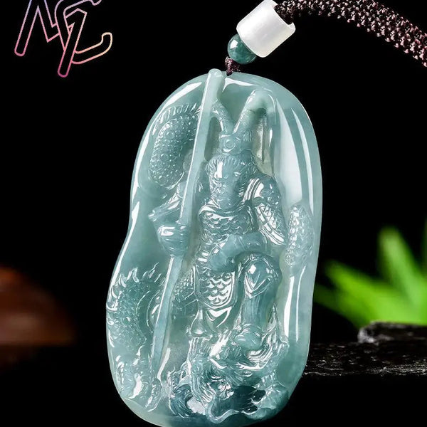 Blue Jadeite Monkey King Pendant-ToShay.org
