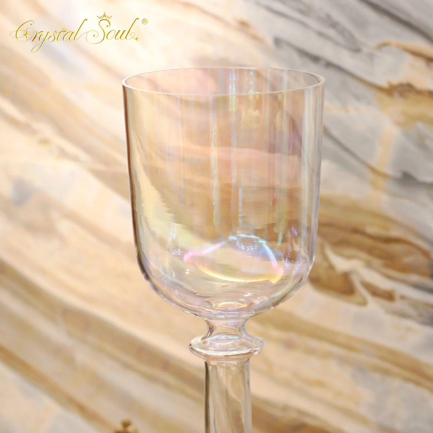 Clear Crystal Double Singing Bowl-ToShay.org