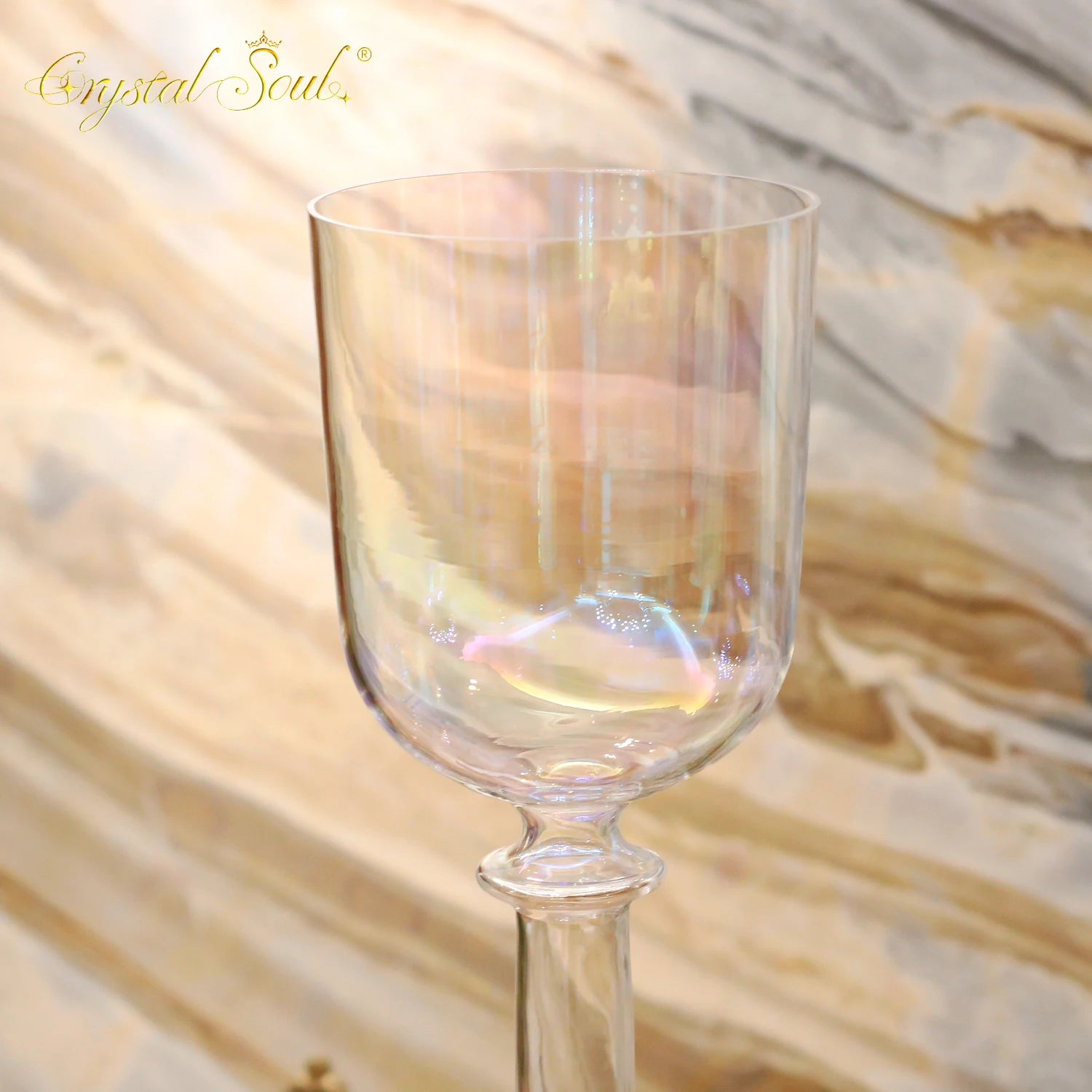Clear Crystal Double Singing Bowl-ToShay.org