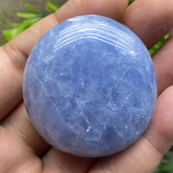 Blue Celestine Palm Stone-ToShay.org