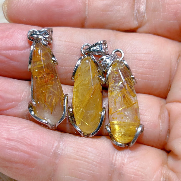 Gold Rutilated Pendant-ToShay.org