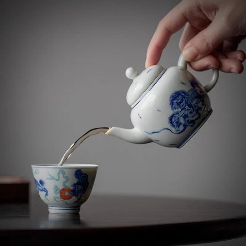 Blue White Ceramic Teapot-ToShay.org
