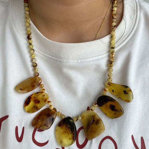 Yellow Amber Necklace-ToShay.org