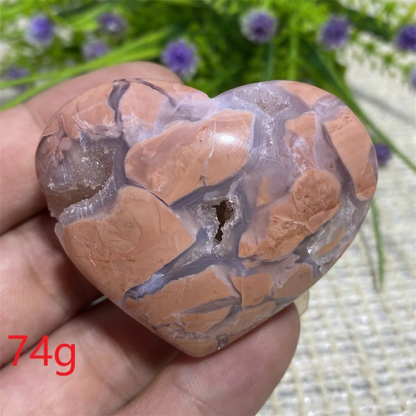 Pink Flower Agate Heart-ToShay.org