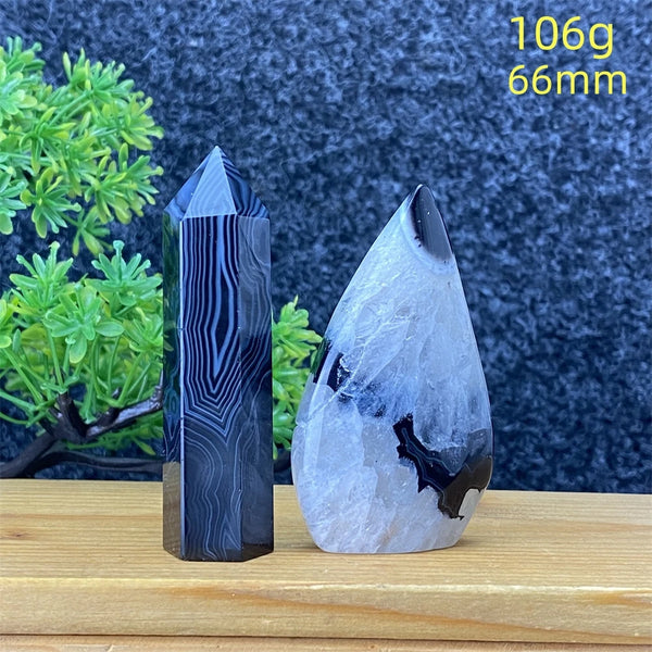 Black Silk Agate Torch-ToShay.org