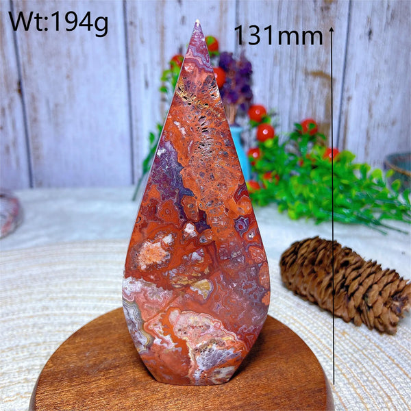 Red White Agate Druzy Flame-ToShay.org