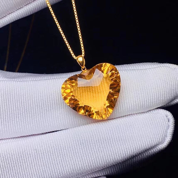 Yellow Citrine Quartz Pendant-ToShay.org