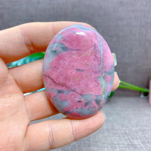 Pink Rhodonite Palm Stones-ToShay.org